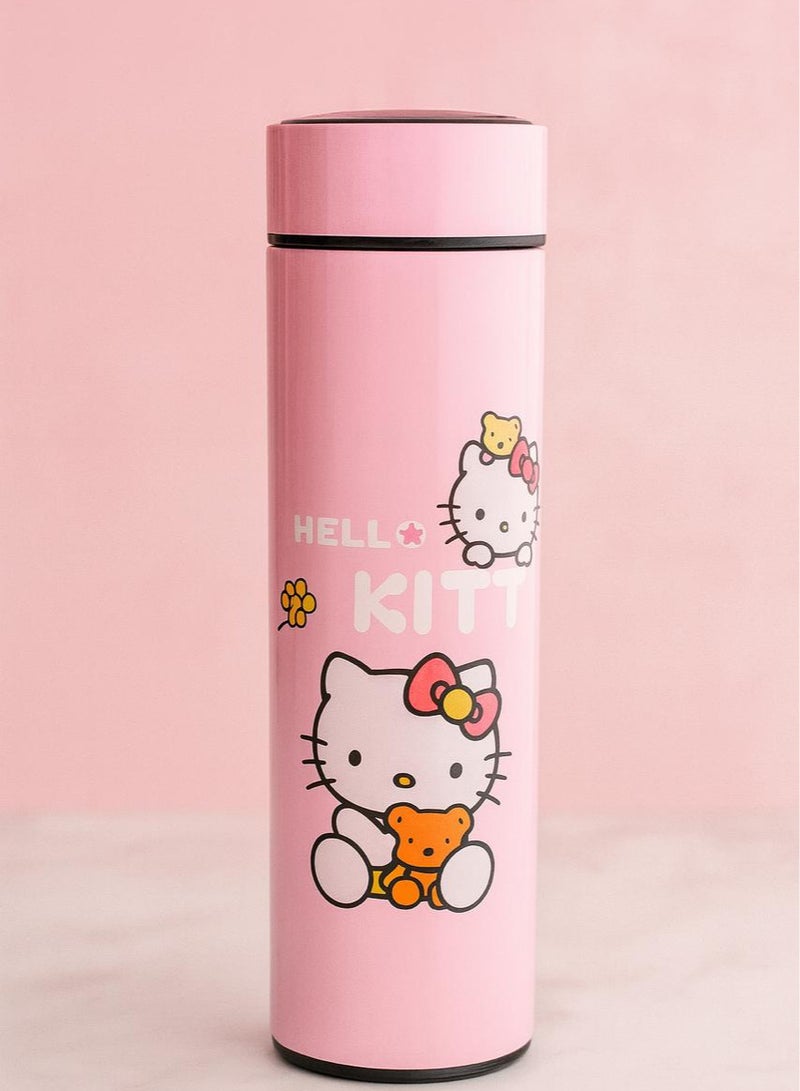 هالو كيتي زمزمية حرارية بتصميم هيلو كيتي | زجاجة حرارية للحفاظ على المشروبات الساخنة والباردة | كوب حراري أنيق محمول للاستخدام اليومي والمدرسة والرحلات
