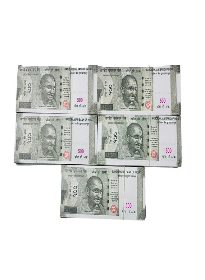 Shimmera Zinnia Dummy Currency 500 Rupees Duplicate Money (Pack of 500) Fake Notes Nakli Note Fidget Toy Gag Toy - Image 1