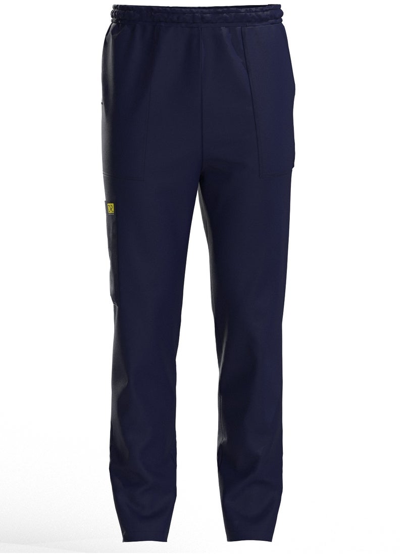 Doctor - Scrub Comfortable Navy Blue Lycra fabric with many pockets is meticulously crafted to retain its color without fading with repeated washing - Image 1