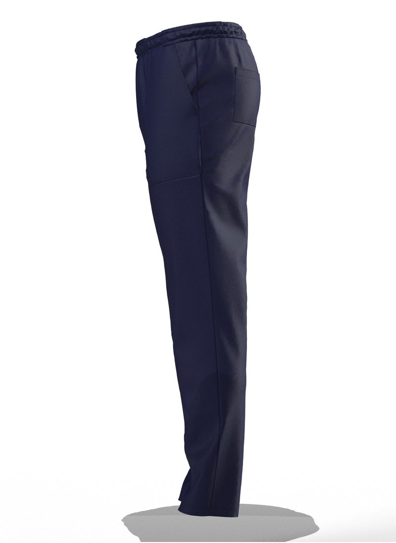 Doctor - Scrub Comfortable Navy Blue Lycra fabric with many pockets is meticulously crafted to retain its color without fading with repeated washing - Image 1