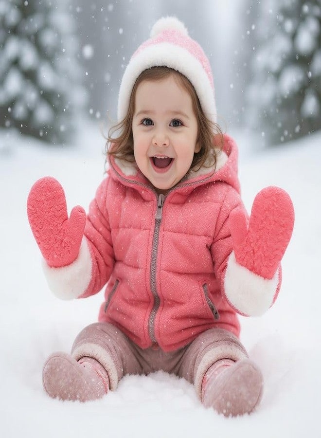 OVOY Winter-Kids-Mittens for Toddlers 2-6 Years - Windproof & Fleece Lined Knit Snow Gloves, Soft Warm Gloves for Boys-Girls - Image 3