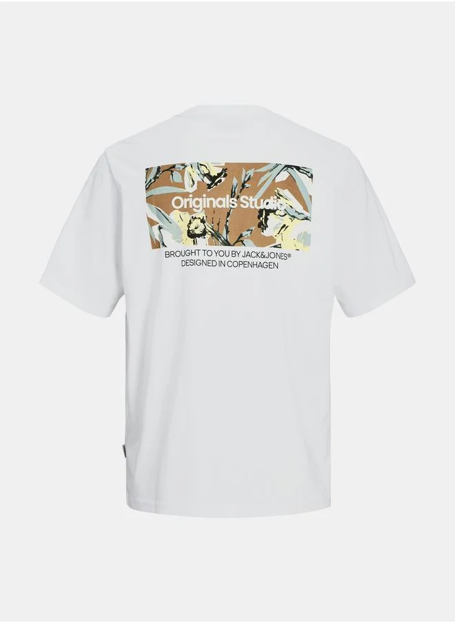 JACK & JONES Back Graphic Print Crew Neck T-Shirt