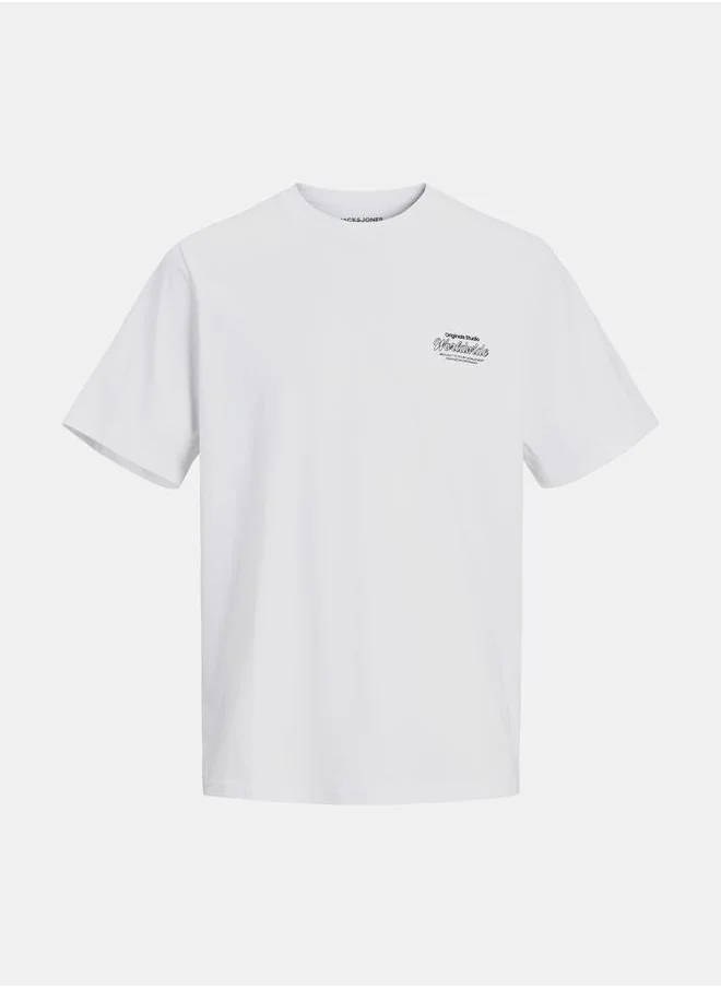 JACK & JONES Back Graphic Print Crew Neck T-Shirt