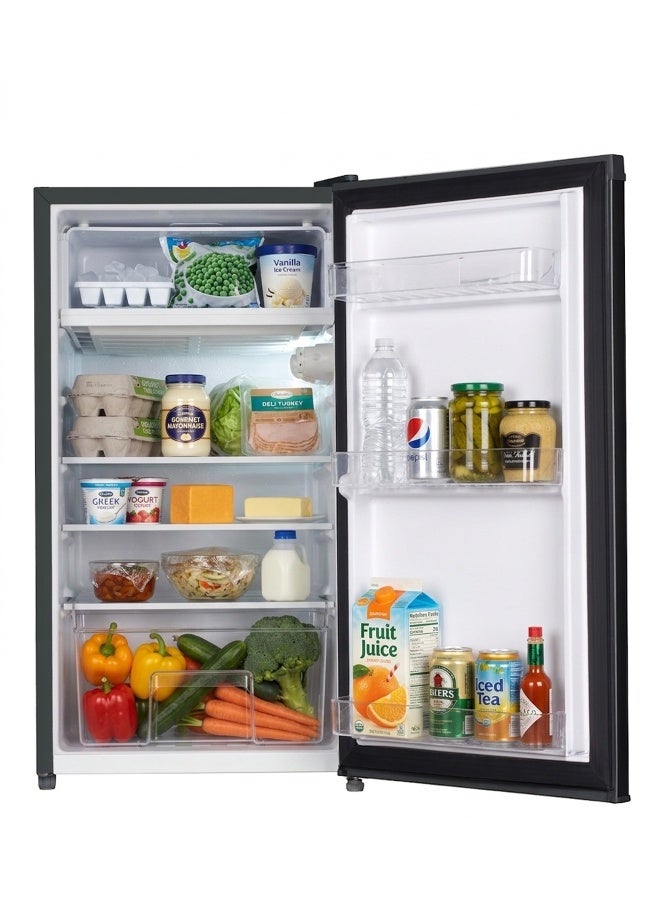HOOVER 118L Single Door Compact Refrigerator with Freezer Compartment - Mechanical Control, Adjustable Thermostat, Security Lock, 1 Removable Shelf, Defrost Feature, 1 Year Warranty, Black HSD-K118-B 118 L HSD-K118-B Black - Image 3