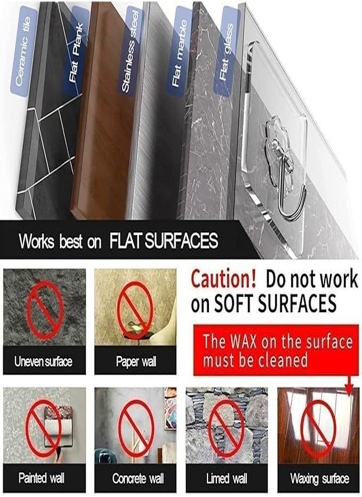 Adhesive Hooks for Hanging, 30 Pcs 22 lbs(Max) Stainless Steel Adhesive Wall Hooks Removable, Heavy Duty Self Adhesive Waterproof Oil Proof Hooks for Bathroom, Shower, Kitchen, Air Towels  - Image 3