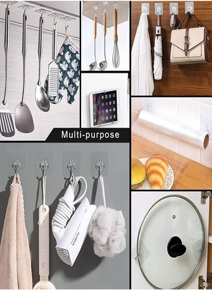 Adhesive Hooks for Hanging, 30 Pcs 22 lbs(Max) Stainless Steel Adhesive Wall Hooks Removable, Heavy Duty Self Adhesive Waterproof Oil Proof Hooks for Bathroom, Shower, Kitchen, Air Towels  - Image 5