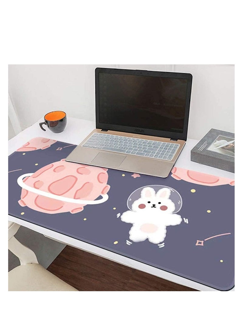 Mouse Pad, 32" x 12" Cartoons Lovely Keyboard Pad Extended Desk Mat Large with Non-Slip Rubber Base Durable Stitched Edges Waterproof Mat for Office Home Work Gamer - Image 3