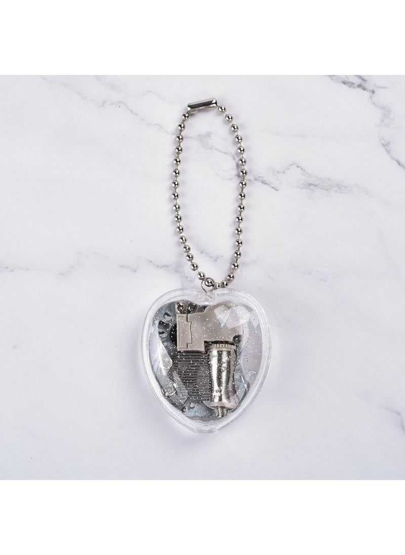 Korean Creative Heart Music Box Keychain Transparent color 