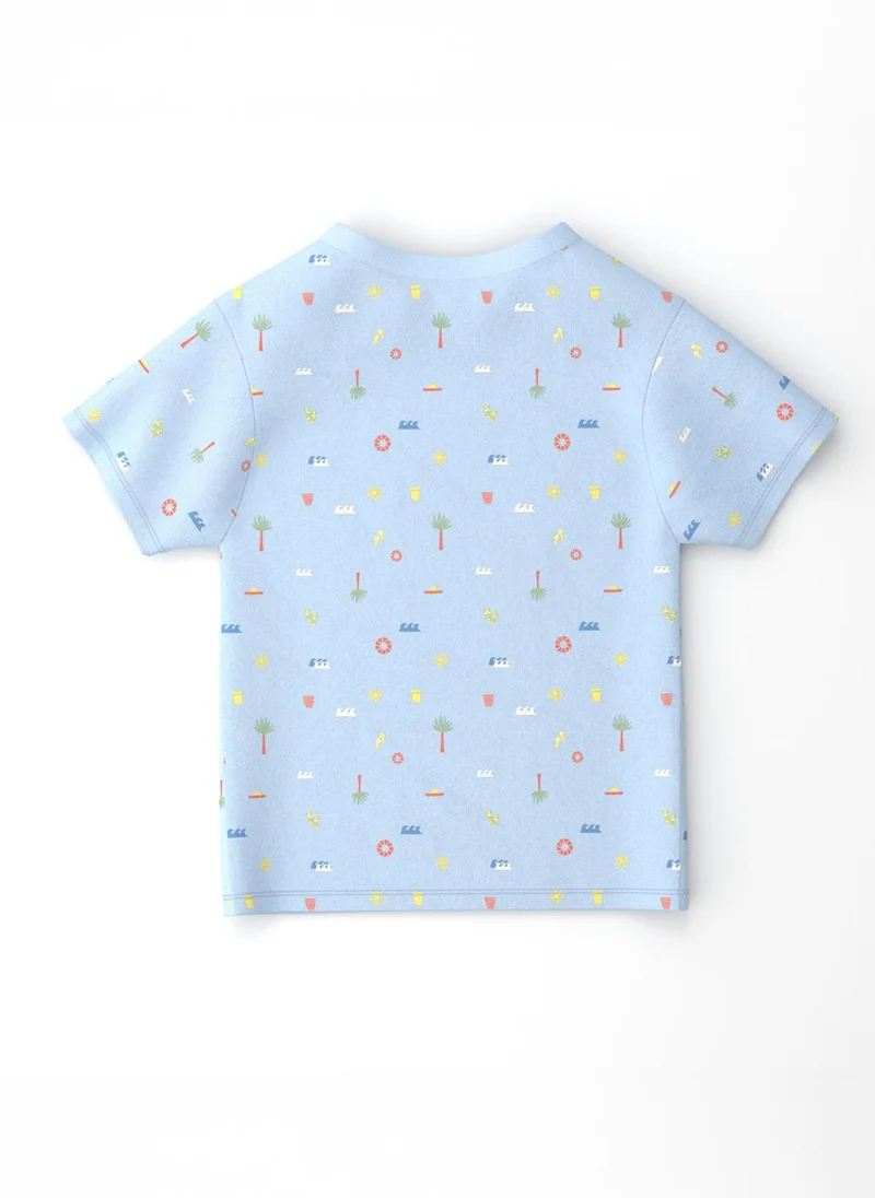 Nautinati Nautinati Infants' Cotton Pack of 2 Ocean Print T-shirt