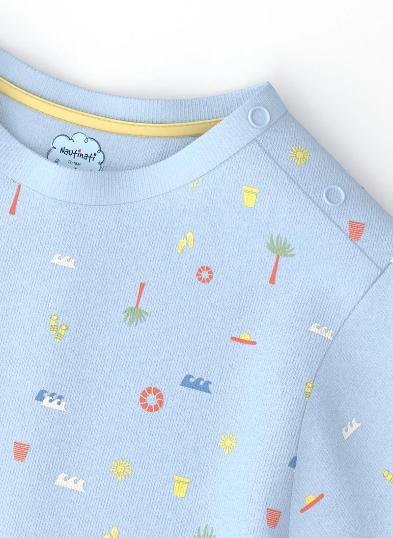 Nautinati Nautinati Infants' Cotton Pack of 2 Ocean Print T-shirt