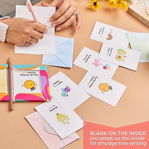 DOODLE Set of 12 Blank Notecards | Coloured Envelopes | Jacket Style Packaging | 6 Different Designs for all Occasions | 3 x 4.25 inches, 160 gsm - Image 5