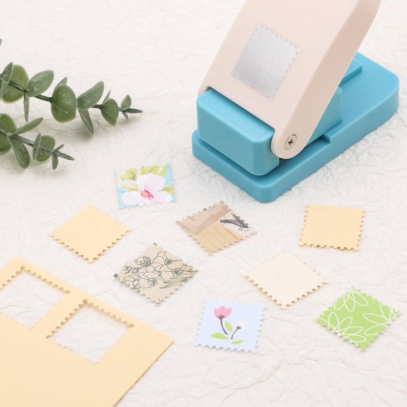 BAOFALI Stamp Puncher 1x1inch Square Postage Stamp Punch |Stamp Hole Puncher| Scalloped Rectangle Lever Action Paper Punches for Crafting Scrapbooking DIY Card Making Arts Crafts Supplies - Image 4