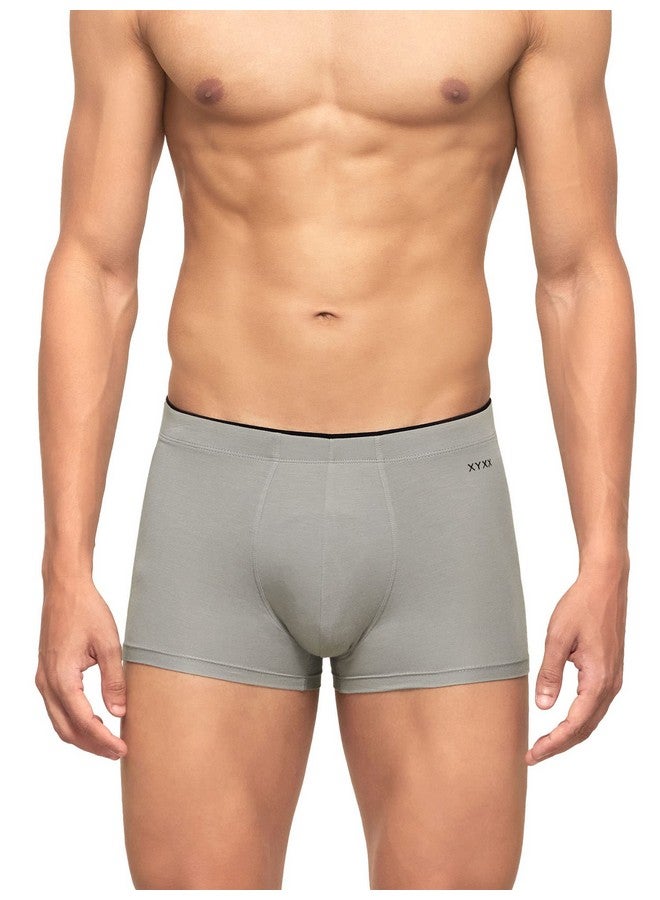 XYXX Men's Underwear Uno IntelliSoft Antimicrobial Micro Modal Trunk Pack of 2 (Dress Blue ; Heather Grey; XL) - Image 2
