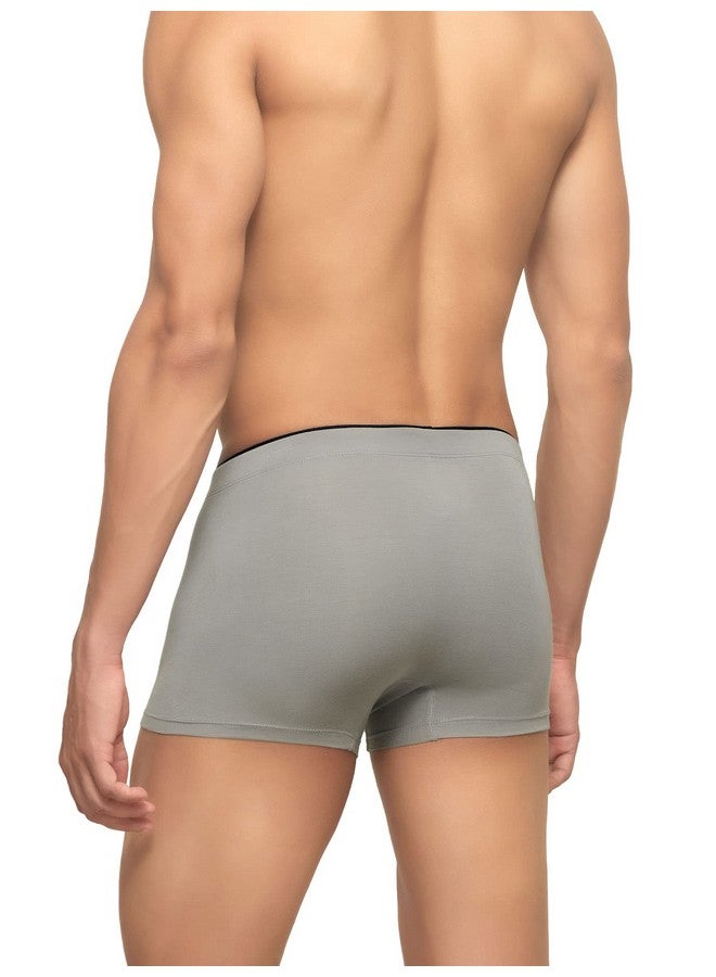 XYXX Men's Underwear Uno IntelliSoft Antimicrobial Micro Modal Trunk Pack of 2 (Dress Blue ; Heather Grey; XL) - Image 3