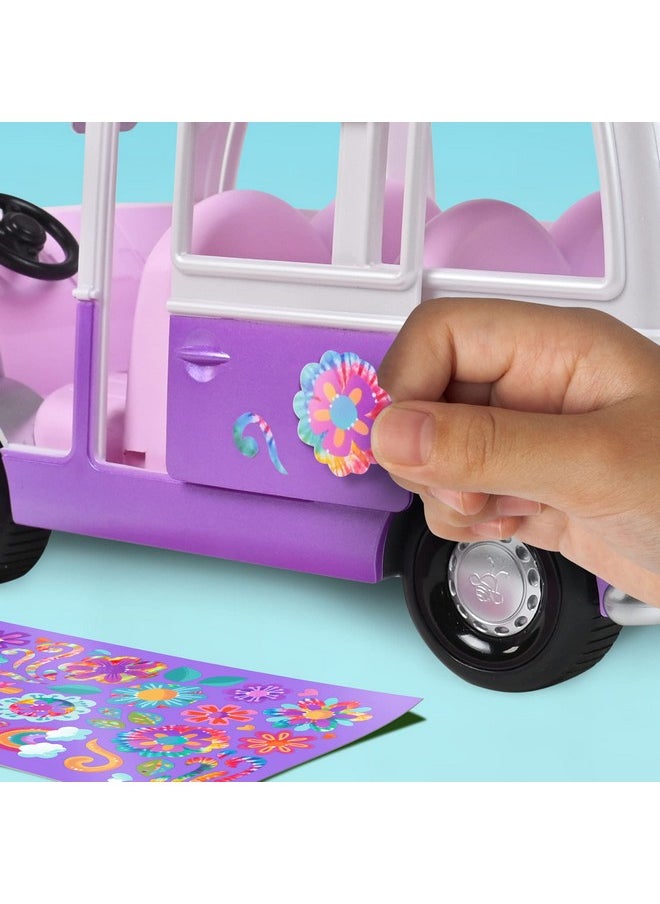 Sunny Days Entertainment - Honey Bee Acres Rainbow Ridge Flower Groove Van Purple Vehicle With Exclusive Unicorn Figure ; Tie Dye Stickers To Customize Toy - Image 1
