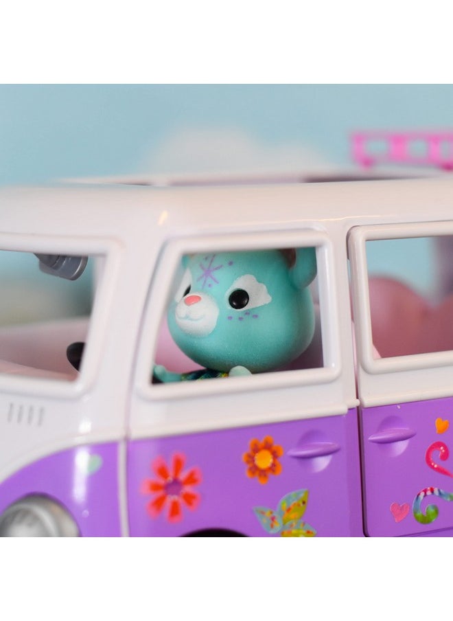 Sunny Days Entertainment - Honey Bee Acres Rainbow Ridge Flower Groove Van Purple Vehicle With Exclusive Unicorn Figure ; Tie Dye Stickers To Customize Toy - Image 1