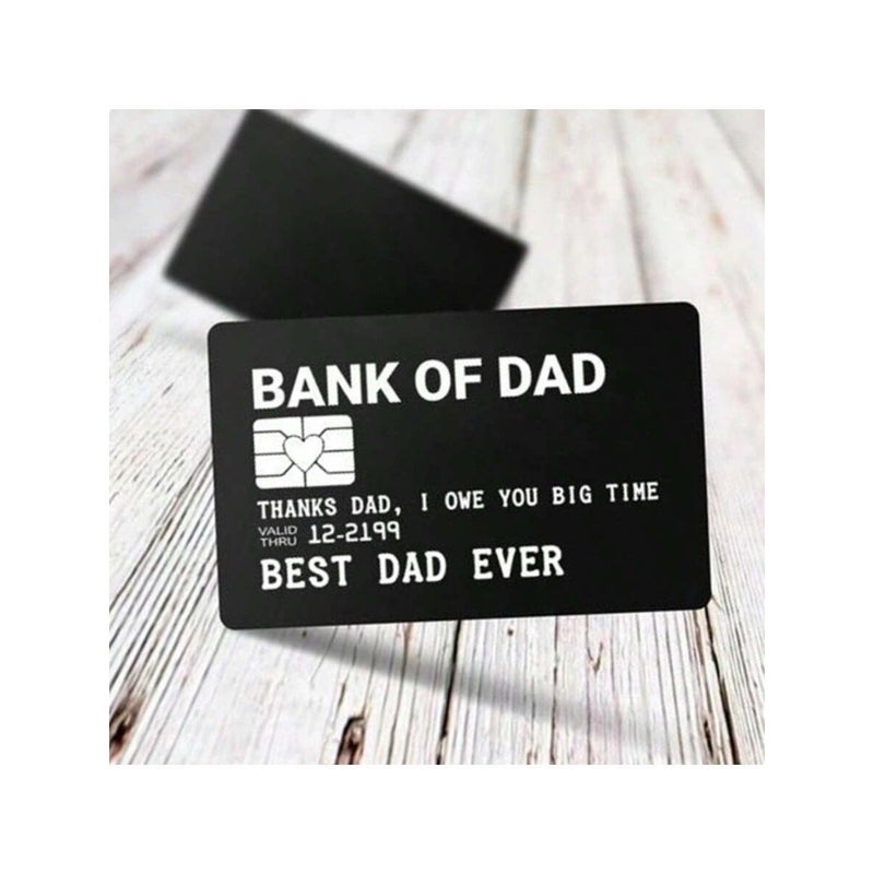 1pc Man's Laser Engraved Aluminum Alloy Wallet Card BANK OF DAD Funny Keychain Accessories For Father Or Dad As Christmas Father's Day Gift Car Accessories Bag Charm Backpack For School Cute Goth Y2k Halloween Accessories Teachers Day Gift Ideas Bag Accessories Lanyards With Id Holder Car Accessories Bag Charms Gifts For Mother, Father, Graduation, And Teacher - Image 1