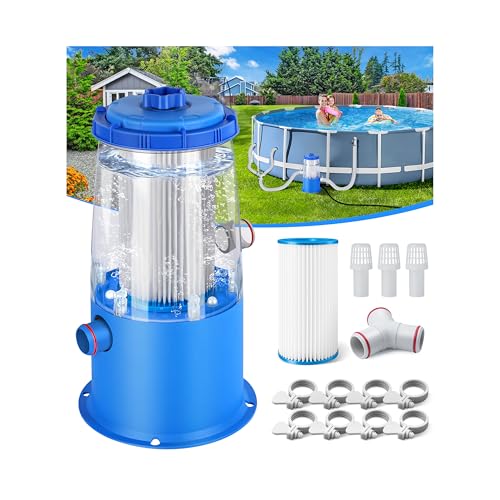 KimFilter Transparent 1000 GPH Above Ground Pool Filter Pump – Easy Cartridge Status Viewing | Powerful Pool Cartridge Filter Pump System | Enhanced Circulation & Filtration for Crystal-Clear Water - Image 1