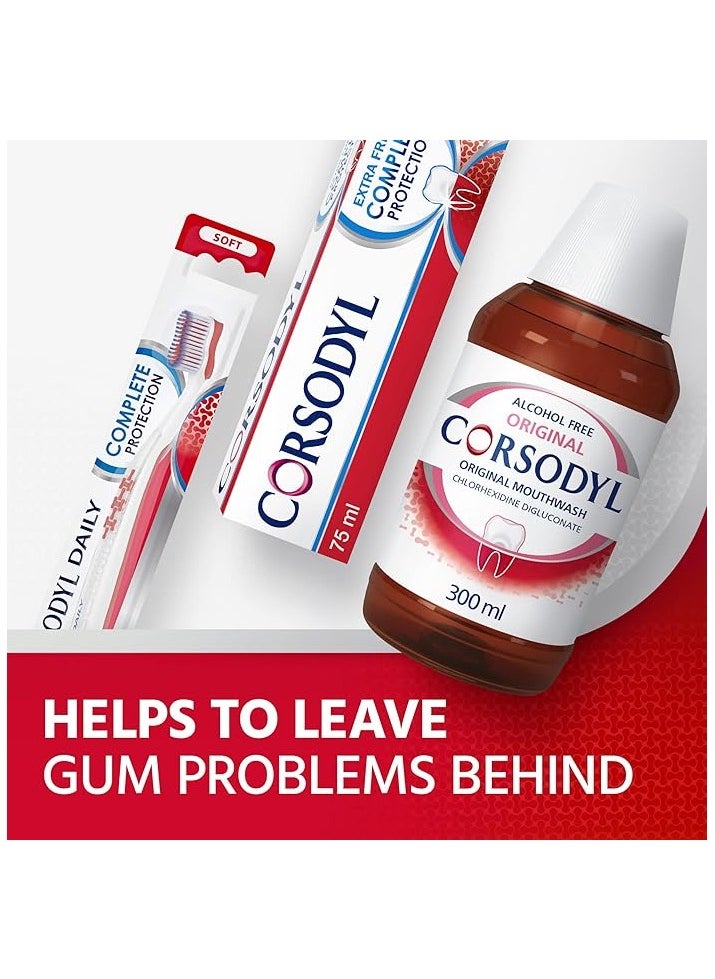 Corsodyl Alcohol Free Original Mouthwash Treat Gums Problems Bleeding Gums Irritated Gums Mouth Ulcers 300ml  - Image 5