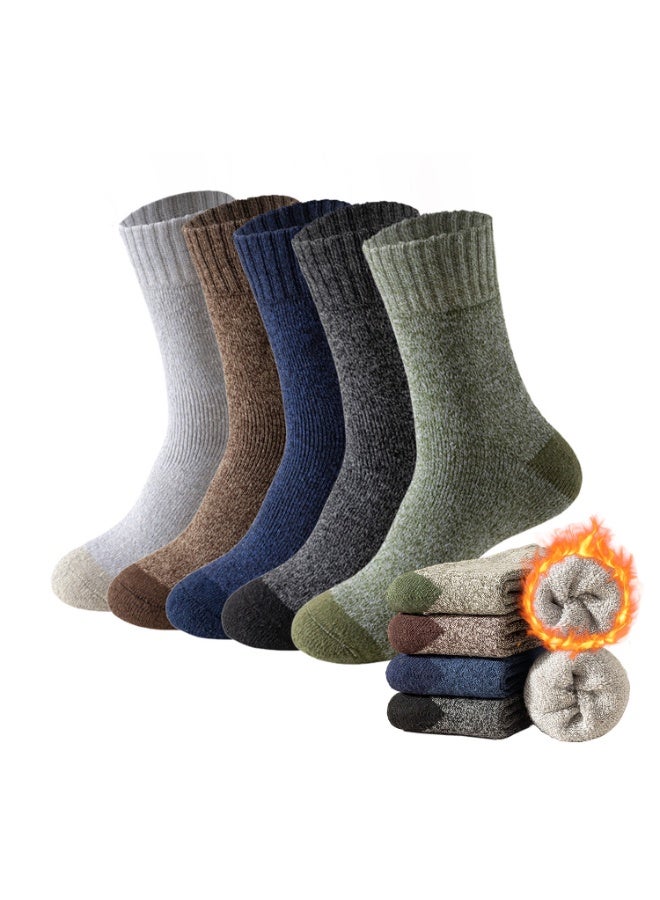 ناكسي فلاي جوارب حرارية للنساء والرجال، 5 أزواج، بطانة ناعمة دافئة، شتوية سميكة ومعزولة، جوارب طويلة مدفأة للأنشطة الخارجية - Image 1