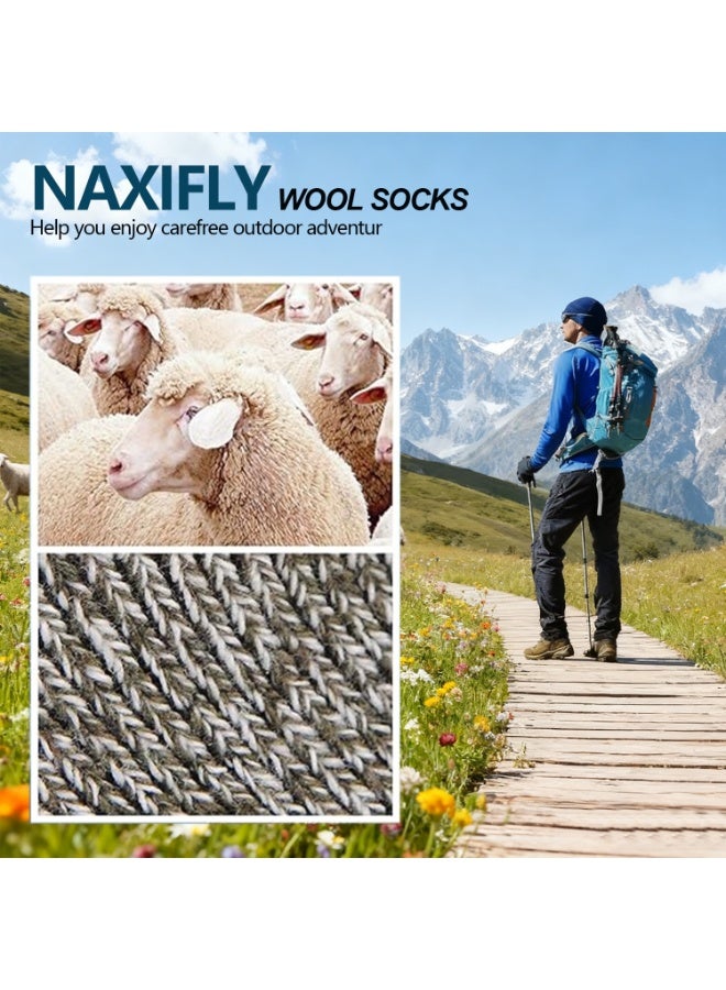 ناكسي فلاي جوارب حرارية للنساء والرجال، 5 أزواج، بطانة ناعمة دافئة، شتوية سميكة ومعزولة، جوارب طويلة مدفأة للأنشطة الخارجية - Image 4