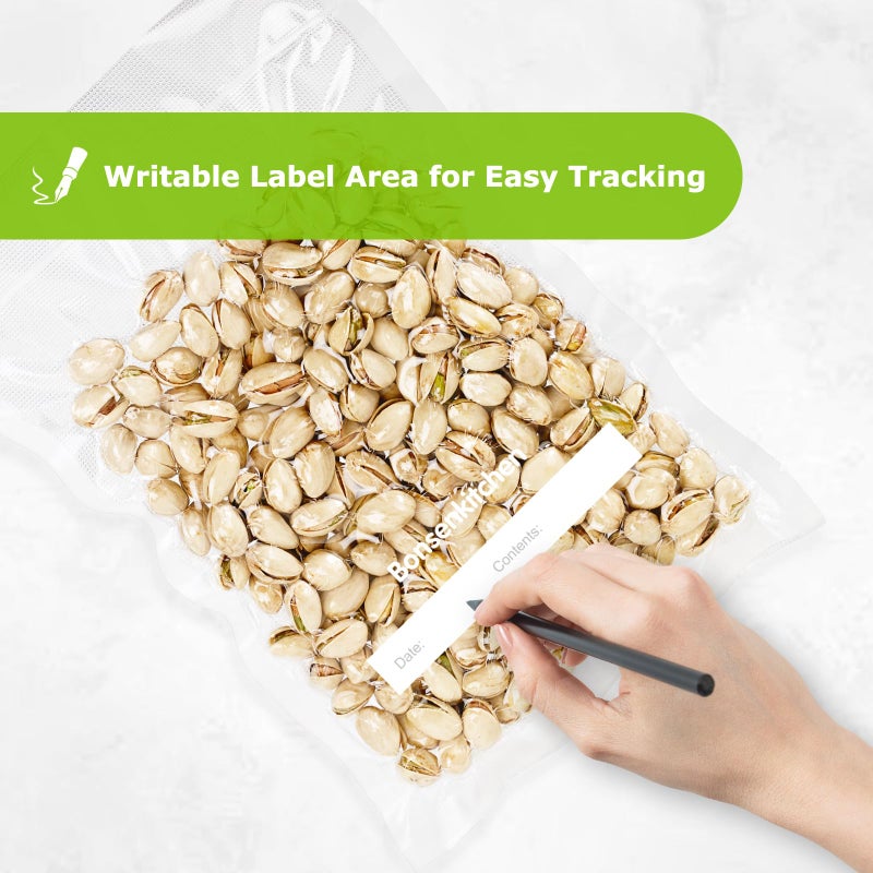 Bonsenkitchen Precut Vacuum Bags 100 Quart 8" x 12", BPA Free, Commercial Grade Textured Food Sealer Bag, Thick Embossed Bags for Storage and Sous Vide Cooking VB3205 - Image 4