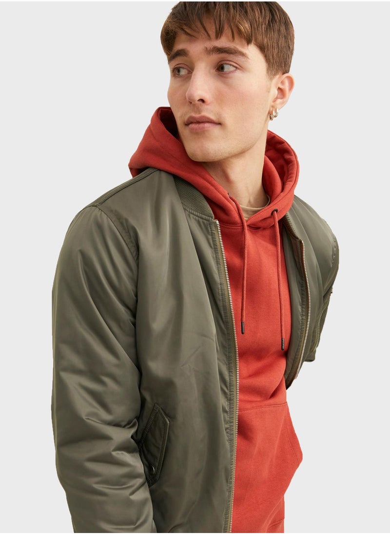 JACK & JONES - Zip Through Bomber Jacket - Image 1