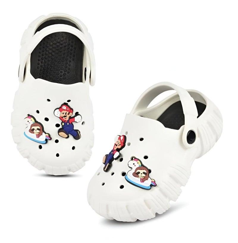 GIMME ! Little Monkey, Toddler Clogs Slippers, 12 Months to 6 Years, Baby Boy, Waterproof, Lightweight, Cute Cartoon Fun Charms, Ice Blue, Non-Slip Sole - Image 1