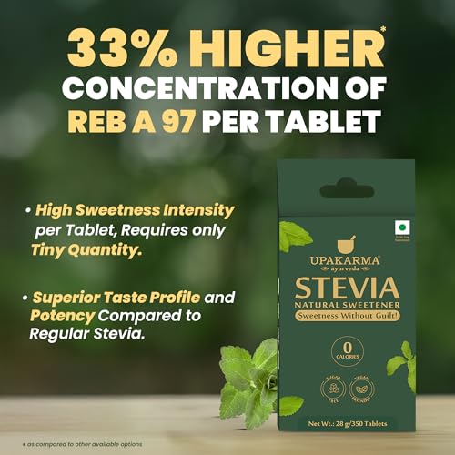 UPAKARMA Stevia Tablets | 350 Count | 97% Rebaudioside-A | Zero Calorie Sweetener | Keto & Diabetic Friendly | Plant-Based Sugar Substitute - Image 3