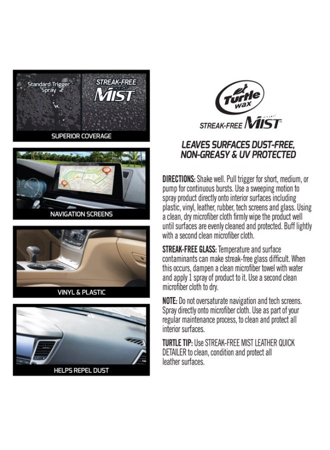 Turtle wax Streak-Free Mist Interior Quick Detailer Cleaner & Protectant Ceramic Repel & Protect Fresh Scent Uv Protection 591 ML - Image 5