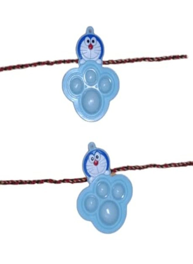 Rakhi For Kid Brother Doremon Pop It from Sister Rakshasutra Man Fashionable Bracelet Scooter 3D (pack of 2) - Image 1