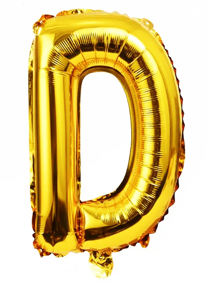 PARTY FUN 32 Inch Foil Letter Balloon Letter D Golden Colour Perfect for Party and Birthdays  - Image 1