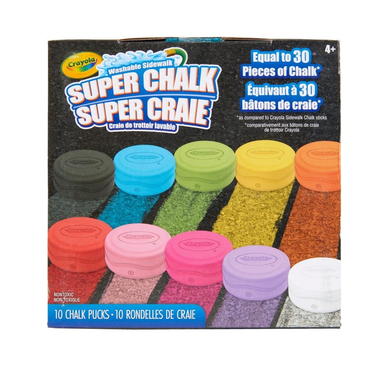 Crayola Washable Sidewalk Chalk for Kids, Long Lasting Super Chalk Set, Outdoor Chalk, 10 Assorted Colors - Image 1