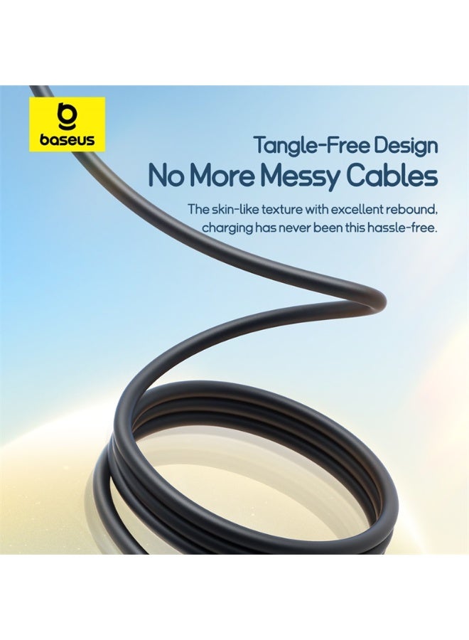 بيسوس Baseus Ultra-Fast Fast Charging Cable USB-A to M+L+C 3.5A 0.8m - Cosmic Black black - Image 3