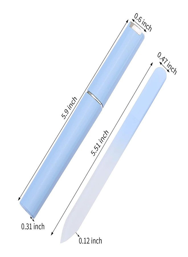 Aoshang 3 Pack Glass Nail File, Crystal Double Sided Etched Filing Surface Finger Nail Files for Professional Manicure/Pedicure Care with Case （Blue，Sliver，Pink） - Image 2