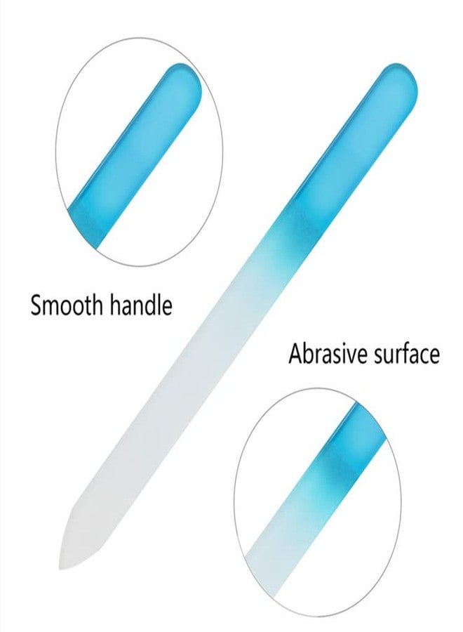 Aoshang 3 Pack Glass Nail File, Crystal Double Sided Etched Filing Surface Finger Nail Files for Professional Manicure/Pedicure Care with Case （Blue，Sliver，Pink） - Image 4