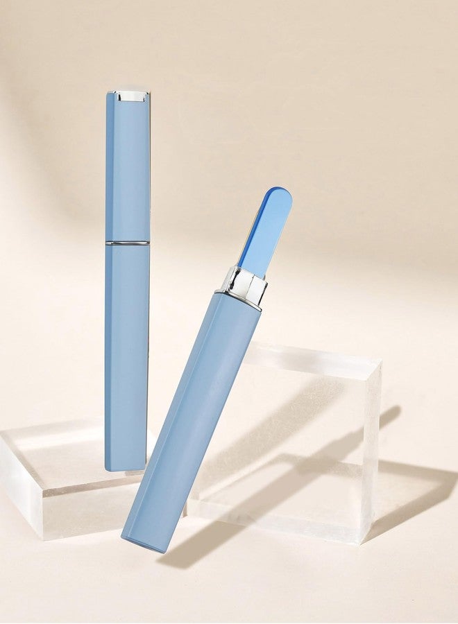 Aoshang 3 Pack Glass Nail File, Crystal Double Sided Etched Filing Surface Finger Nail Files for Professional Manicure/Pedicure Care with Case （Blue，Sliver，Pink） - Image 3