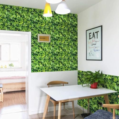 ROSASTELLA Self Adhesive Decorative Peel Stick Waterproof Wallpaper Wall Decor Removable Wall Paper for Living Room Hall Decoration PVC Vinyl DIY Contact Paper 45x304cm (Leaf) - Image 2