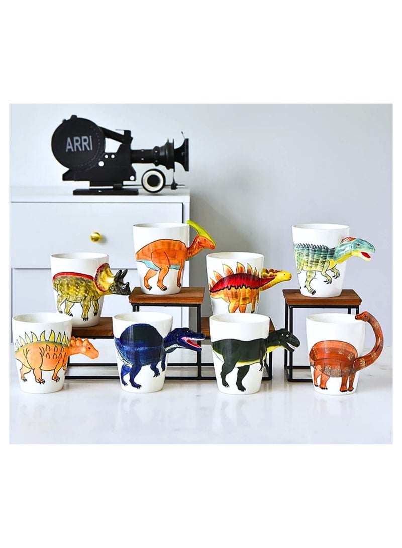 SOLARAE Animals 3D Ceramic Dinosaur Character Design Coffee Mugs, Tea Cups, Funny Creative Ceramic Drinkware Milk Cups, Large Capacity 400ml. (TRICERATOPS) - Image 5