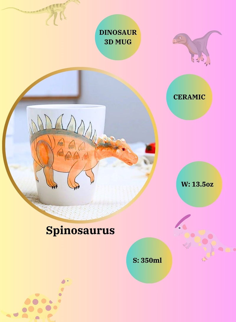 SOLARAE Animals 3D Ceramic Dinosaur Character Design Coffee Mugs, Tea Cups, Funny Creative Ceramic Drinkware Milk Cups, Large Capacity 400ml. (TRICERATOPS) - Image 4