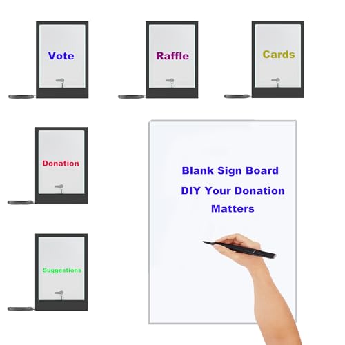 HEMYLU Tip Jar with 2 Sign Holders, LED Light & Lock for Bar & Party, Donation Box with Sign Holder ''Tips! Thank You!'', Suggestion Box with DIY Blank Sign Holder for Getting Cards, Voting & Ballots - Image 3