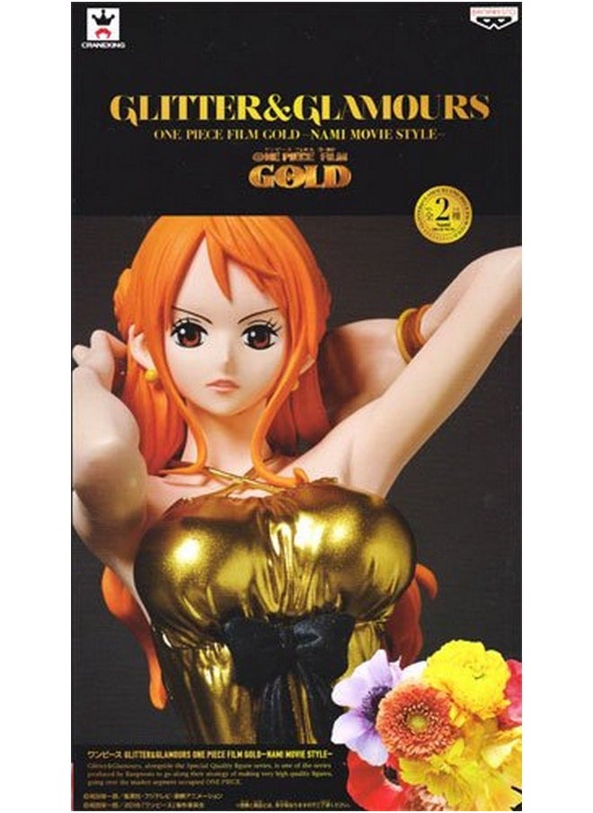 Banpresto - One Piece Film Gold Glitter & Glamours Nami Movie Style Action Figure (Gold Dress Version) - Image 1