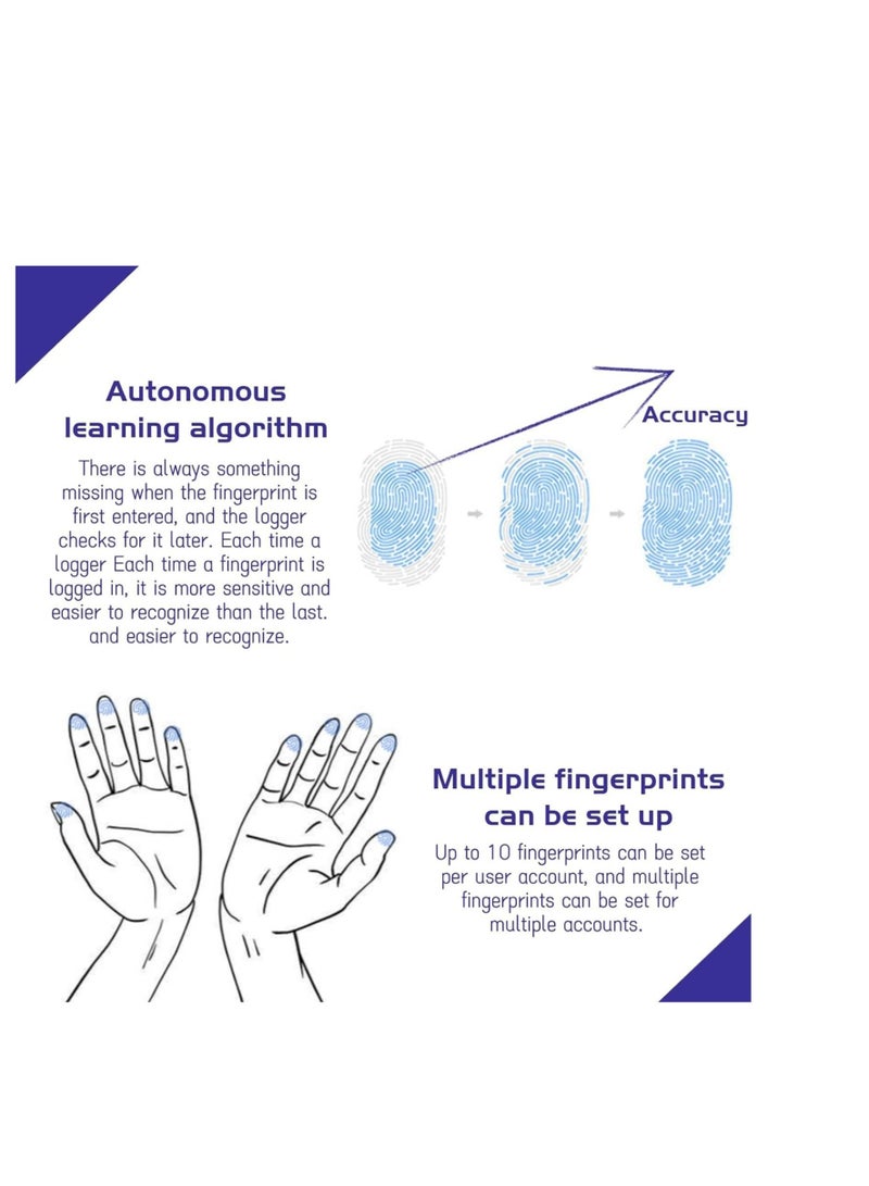 Captaintech USB Fingerprint Reader Mini Fingerprint Scanner PC Dongle Windows Hello Fingerprint Reader for PC Laptop 360 Degree Touch Speedy Matching Biometric Portable USB Fingerprint Logger for Windows 10/11 - Image 3