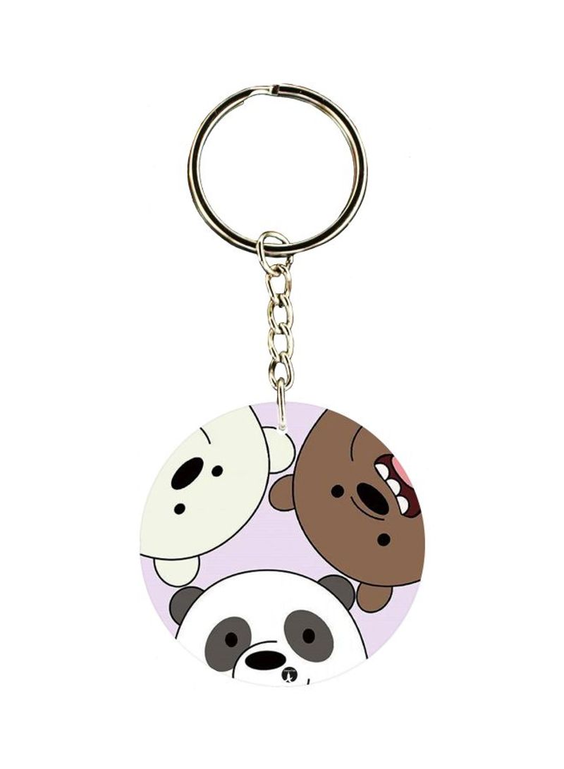 RKN Bear Printed Double Sided Keychain
