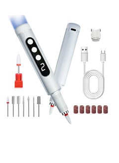 Milatech Nail lamp, nail drill dual-purpose portable nail drill electric nail file with nail lamp, electric nail drill and metal crystal lamp beads lamp nail flash light treatment professional salon home DIY  - Image 1