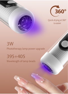 Milatech Nail lamp, nail drill dual-purpose portable nail drill electric nail file with nail lamp, electric nail drill and metal crystal lamp beads lamp nail flash light treatment professional salon home DIY  - Image 2