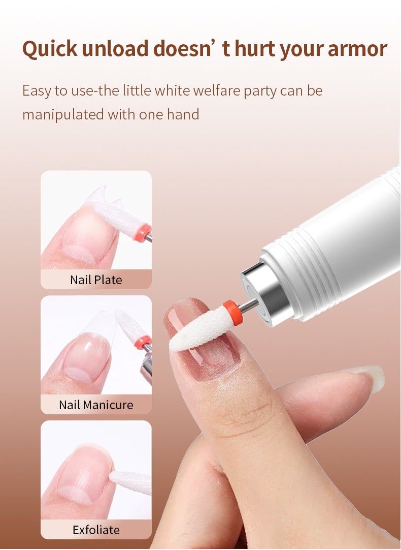 Milatech Nail lamp, nail drill dual-purpose portable nail drill electric nail file with nail lamp, electric nail drill and metal crystal lamp beads lamp nail flash light treatment professional salon home DIY  - Image 3