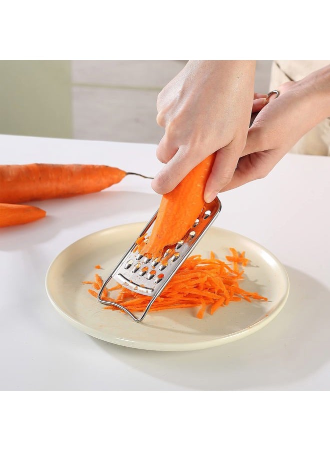Tongjude Stainless Steel Cheese Grater Set, Set of 5 Kitchen Grater & Peeler & Slicer, Lemon Zester with Cleaning Brush for Vegetable, Fruit, Chocolate - Image 4