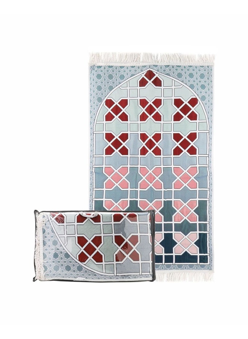 MANASEK Prayer mat padded from Manasek a popular local brand – prayer mat lined with 100% polyester with 3D embroidery with bag - Luxurious and elegant design suitable for gifting - 70X120 - Image 1