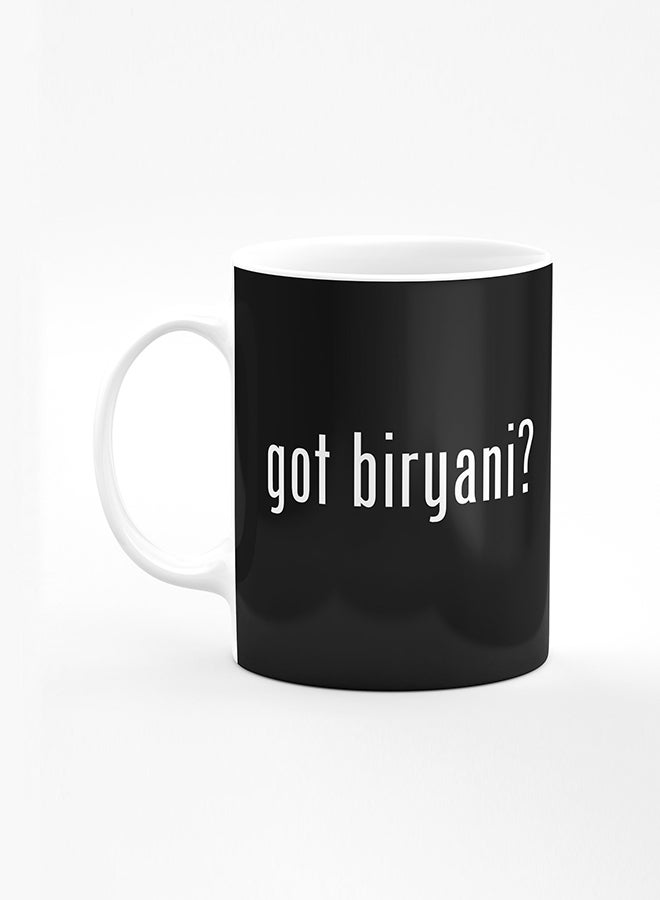 Stylizedd Designer Printed Coffee Mug with Heavy Duty Handle 11oz Ceramic Personalised Gift Mugs Cup [Microwave Safe & Dishwasher Proof] - Got Biryani? - Image 1